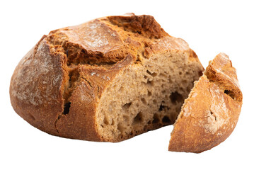 PNG, Round dark bread with cracked baked crust