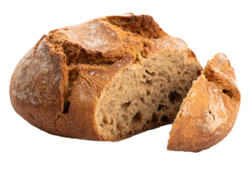 PNG, Round dark bread with cracked baked crust