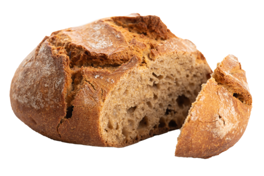 PNG, Round dark bread with cracked baked crust