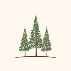 tree vintage handdrawn illustration