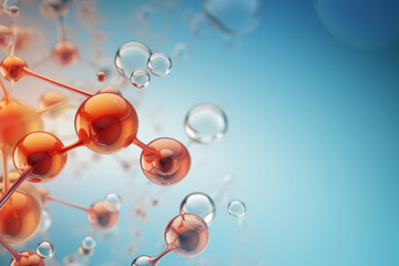 Beautiful abstract 3D background with molecules. Laboratory molecule model. generative ai
