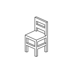 Chair outline element Royalty Free Vector Image..