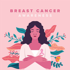 Breast Cancer Awareness Women Illustration