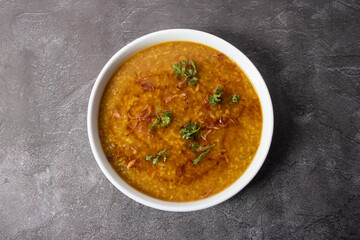 Plain dal Khichuri served in dish isolated on background top view of bangladesh food