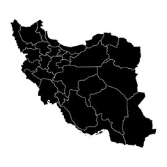 Iran map with administrative divisions. Vector illustration.