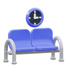 Fototapeta premium 3D Waiting Room Illustration
