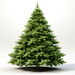 Christmas Tree Illustration on White Background