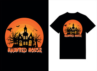  Halloween T-shirt Design - Haunted House