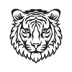 tiger head hand drawn illustrations for the design of clothes, stickers, tattoo etc