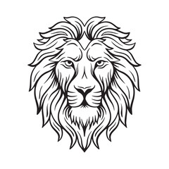 lion head hand drawn illustrations for the design of clothes, stickers, tattoo etc