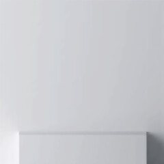 Minimal cube podium for presenting products. Front view.