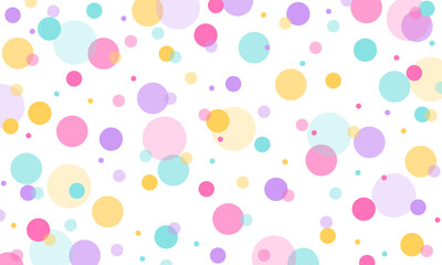 Seamless circle pattern cute pastel color polka dots wallpaper, website, poster, background