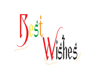 BEST WISHES hand lettering, vector illustration. Hand drawn lettering card. Modern handmade calligraphy. Hand drawn lettering element for your design.