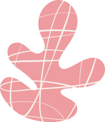 Abstract hand drawn leaves branch shape