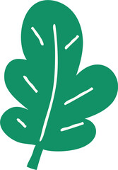 Abstract hand drawn leaves branch shape