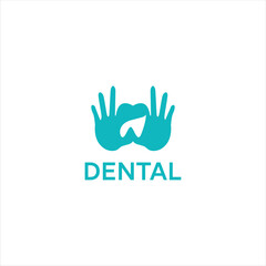 tooth logo. vector illustration. hand include tooth design