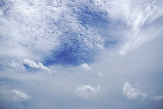 Clouds in blue sky, Atmosphere background