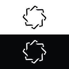 Black and white circle vector logo template design