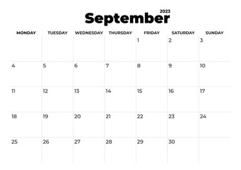 calendar september 2023 start from monday