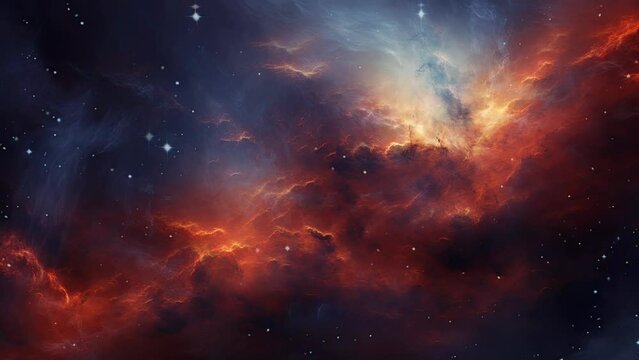 Witness vibrant gas clouds nurturing stars, unveiling the universe's dynamic and chaotic creative dance. Stellar birth captured in awe-inspiring footage