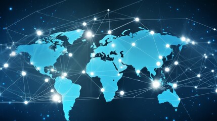 Naklejka premium Global business concept of connections and information transfer in the world