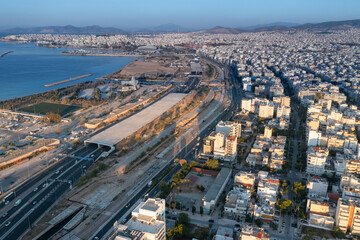 Fototapeta na wymiar Leof. Poseidonos Perspective: High-Speed Road and Tunnel View in Athens