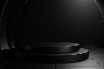 abstract products background with black podium concept for branding 
