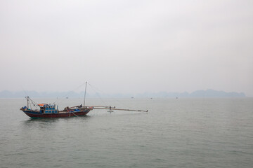 Naklejka na ściany i meble Vietnamese fishing boat