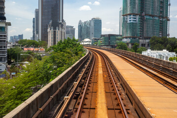 Fototapeta na wymiar Tracks on a light rail