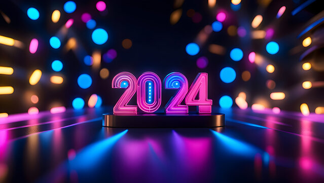 2024, new year, for business, image for templates, backgrounds, design, projects, social, mockups, illustrations, demos, examples, presentations, Greeting, meetings, ai generated, generative Ai
