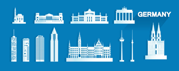 Germany isolated architecture icon set and symbol with tour europe. - 639193626