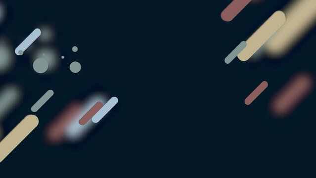 modern motion graphic 2d animation with moving and rotating shapes. Blurred same layer with backdrop overlay