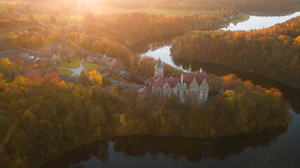 Amaizing autumn conditions at Czocha Castle. Stunning place to stay over the night and feel magic of stone walls and history. Czocha castle lying near river and woods. Great place for holiday. © Hans