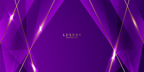 purple abstract background with luxury golden elements vector illustration