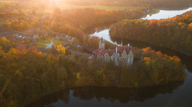Amaizing autumn conditions at Czocha Castle. Stunning place to stay over the night and feel magic of stone walls and history. Czocha castle lying near river and woods. Great place for holiday.