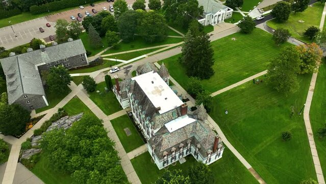 Aerial exploration of Middlebury's campus.