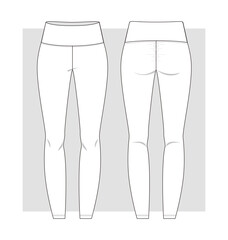 Leggins fashion technical sketch. Vector illustration.