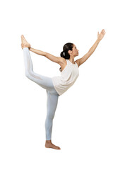 Obraz premium woman in yoga dancer natarajasana position