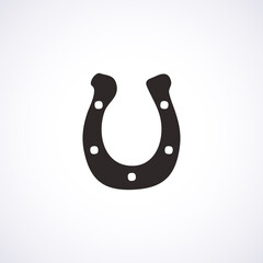 horseshoe icon, horseshoe simple isolated icon