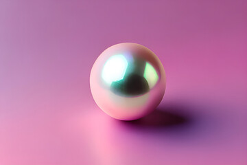 Pearl on pink pastel background 