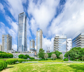 Fototapeta premium Urban downtown architecture and natural scenery in Shenzhen, China