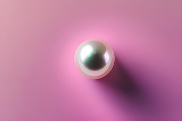 Pearl on pink pastel background 
