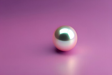 Pearl on pink pastel background 