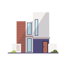 Modern minimalist house exterior vector illustration, flat design style