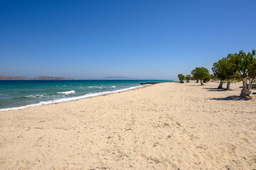 Marmari beach with fine white sand and turquoise water. The Greek island of Kos