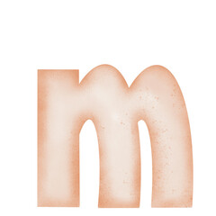 Orange Alphabet A-Z a-z 0-9 watercolor illustration