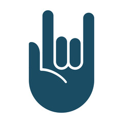 Obraz premium Devil horns rock and roll hand sign svg cut file. Isolated vector illustration.