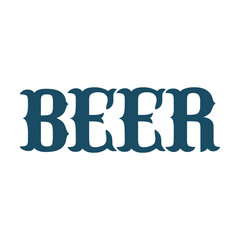 Beer in western font svg cut file. Isolated vector illustration.