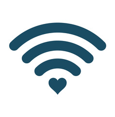 Wifi symbol with heart, wi-fi svg cut file. Isolated vector illustration.