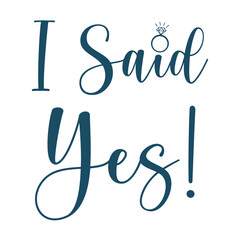 I said yes with diamond ring svg cut file. Isolated vector illustration.
